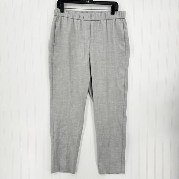 Peserico Pants Womens US 12 Gray Wool Blend Sparkly Beaded Trim Italy 48 EUC - Picture 1 of 16